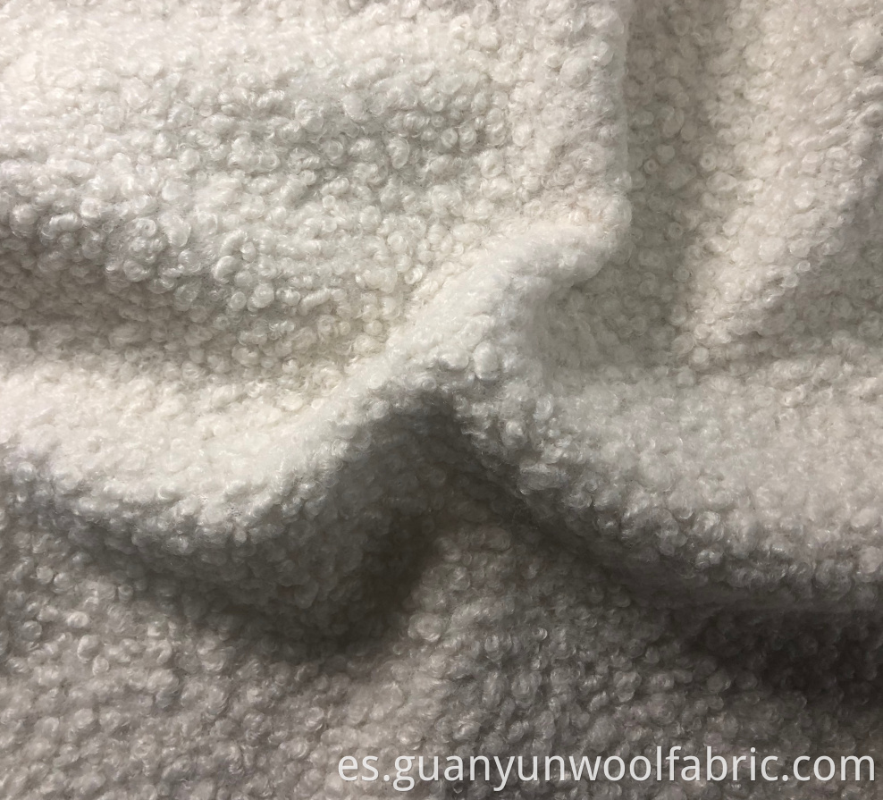 White Boucle Tweed Fabric
